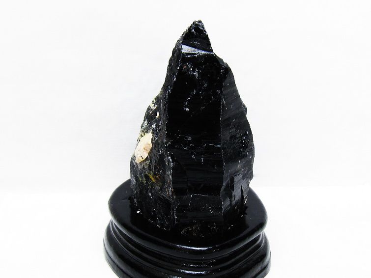 1Kg 黒水晶 原石 モリオン 原石 山東省産 台座付属 一点物 181-4529