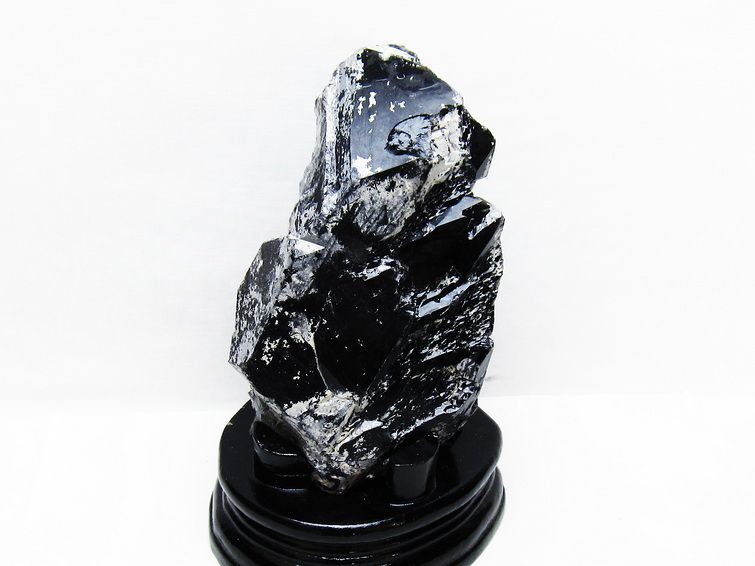 1.2Kg 黒水晶 原石 モリオン 原石 山東省産 台座付属 一点物 181-4530