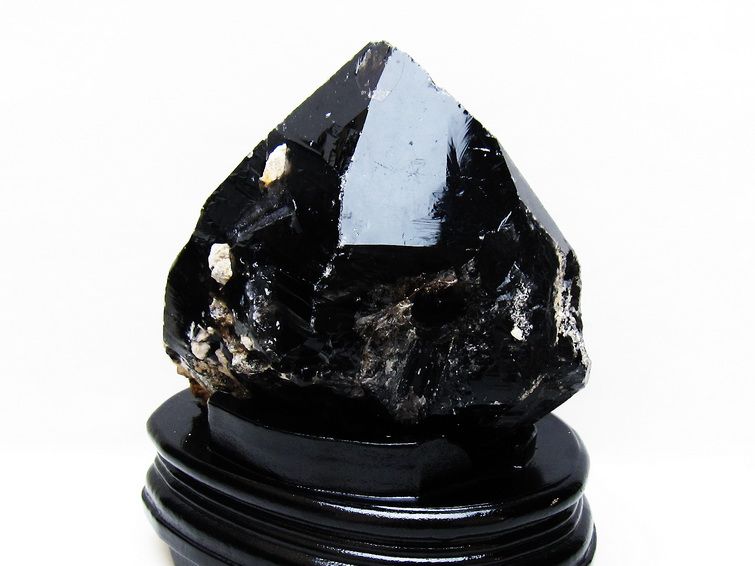 1.9Kg 黒水晶 原石 モリオン 原石 山東省産 台座付属 一点物 181-4535