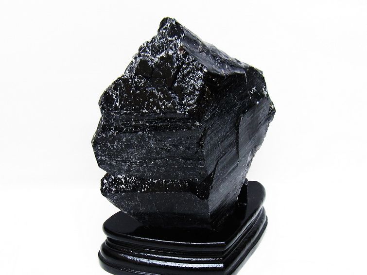 1.2Kg 黒水晶 原石 モリオン 原石 山東省産 台座付属 一点物 181-4537