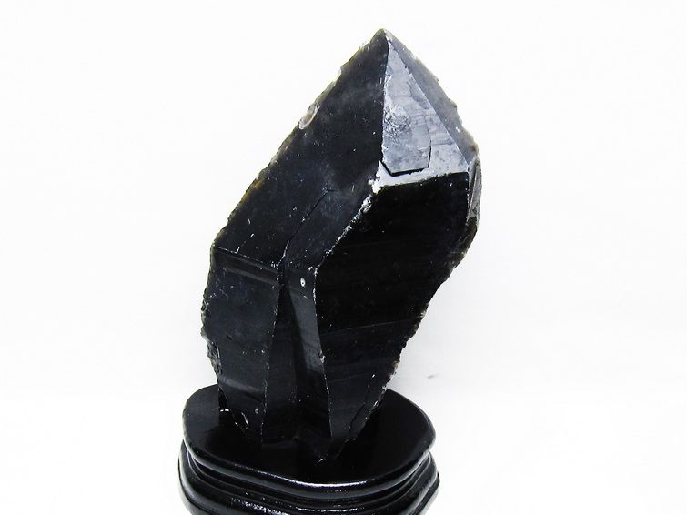 1.1Kg 黒水晶 原石 モリオン 原石 山東省産 台座付属 一点物 181-4543