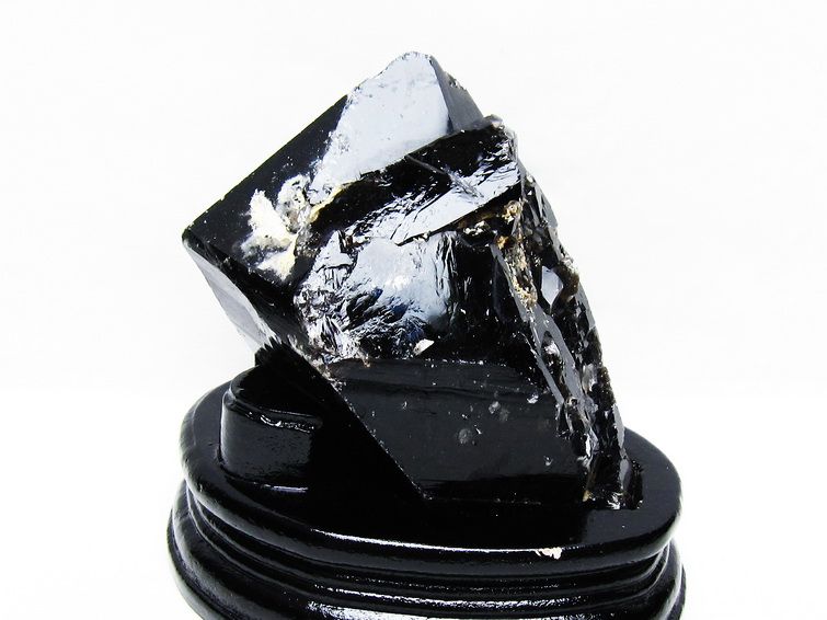 1.1Kg 黒水晶 原石 モリオン 原石 山東省産 台座付属 一点物 181-4545