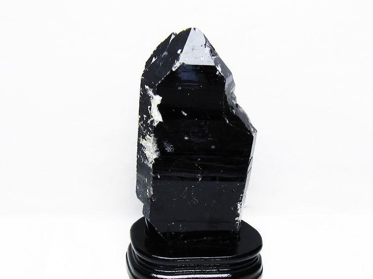 1.3Kg 黒水晶 原石 モリオン 原石 山東省産 台座付属 一点物 181-4546