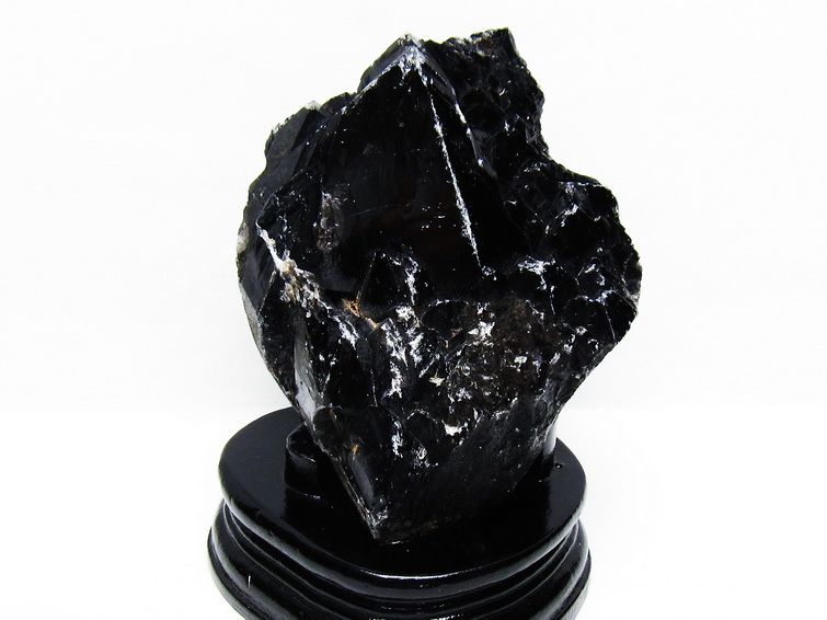 1.3Kg 黒水晶 原石 モリオン 原石 山東省産 台座付属 一点物 181-4547