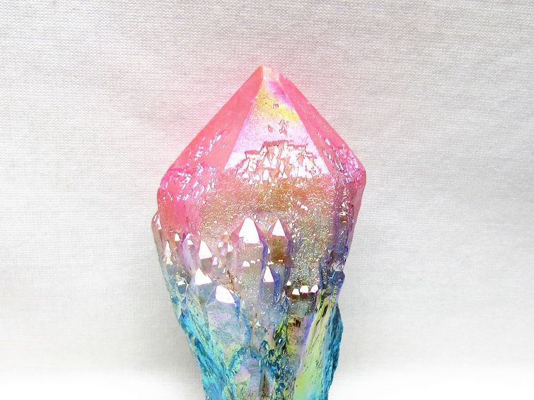 オーラクリスタル 原石 マルチカラー エレスチャル オーラ水晶 一点物 181-4695