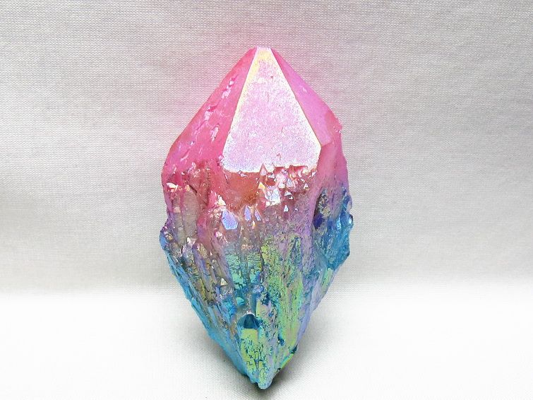 オーラクリスタル 原石 マルチカラー エレスチャル オーラ水晶 一点物 181-4696