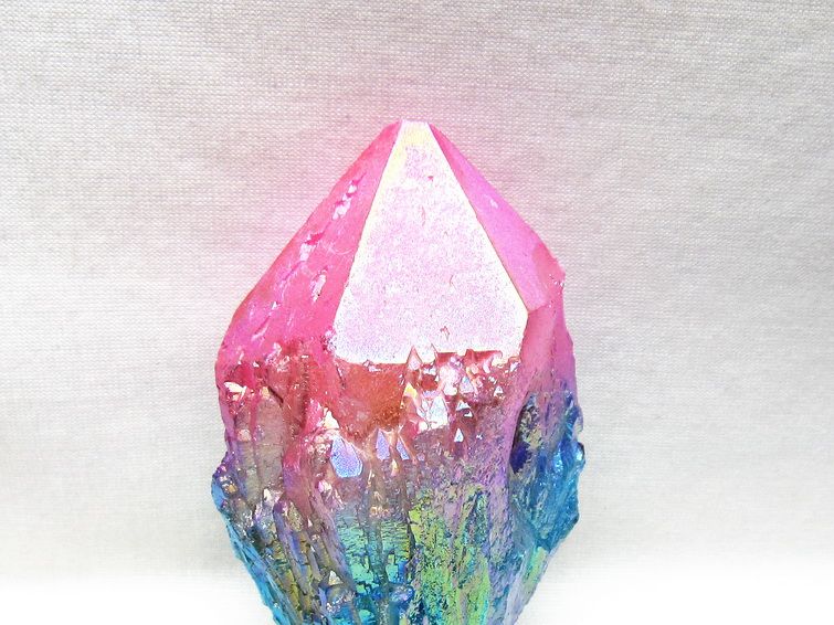 オーラクリスタル 原石 マルチカラー エレスチャル オーラ水晶 一点物 181-4696