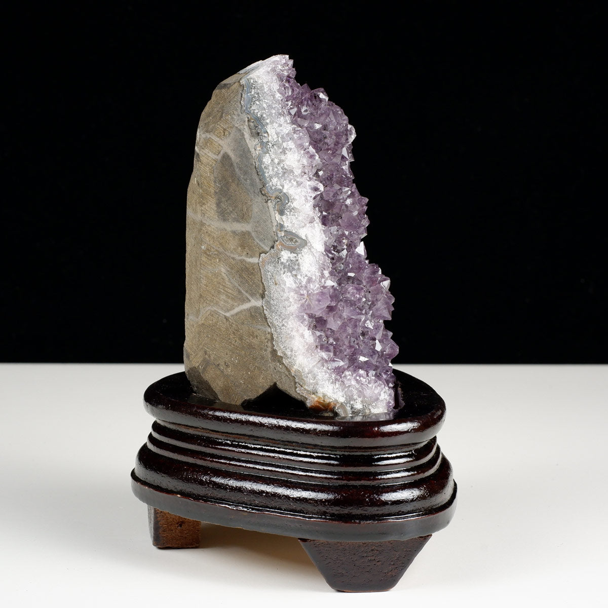 アメジスト クラスター ウルグアイ産 アメジスト 原石 置物 amethyst アメシスト 台座付属 花型 一点物  182-6230