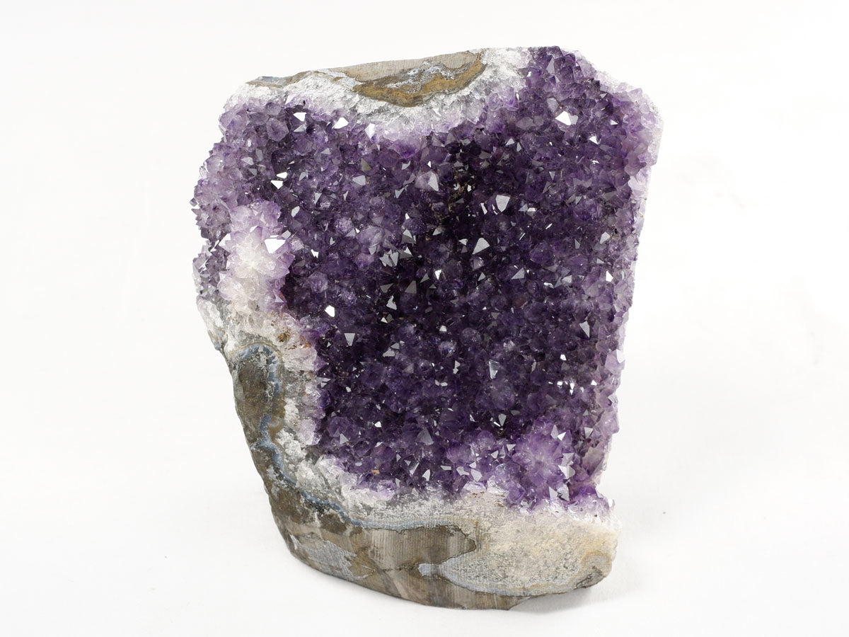 1.8Kg アメジスト クラスター ウルグアイ産 アメジスト 原石 amethyst 台座付属 花型 一点物  182-6439