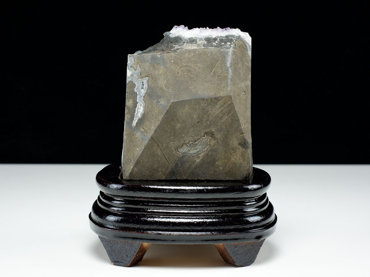 1.1Kg アメジスト クラスター ウルグアイ産 アメジスト 原石 amethyst 台座付属 花型 一点物  182-6464