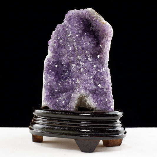 1.9Kg アメジスト クラスター ウルグアイ産 アメジスト 原石 amethyst 台座付属 花型 一点物  182-6475