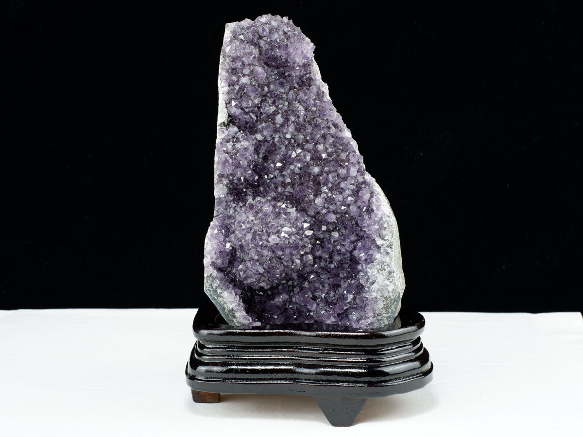 2Kg アメジスト クラスター ウルグアイ産 アメジスト 原石 amethyst 台座付属 花型 一点物  182-6479