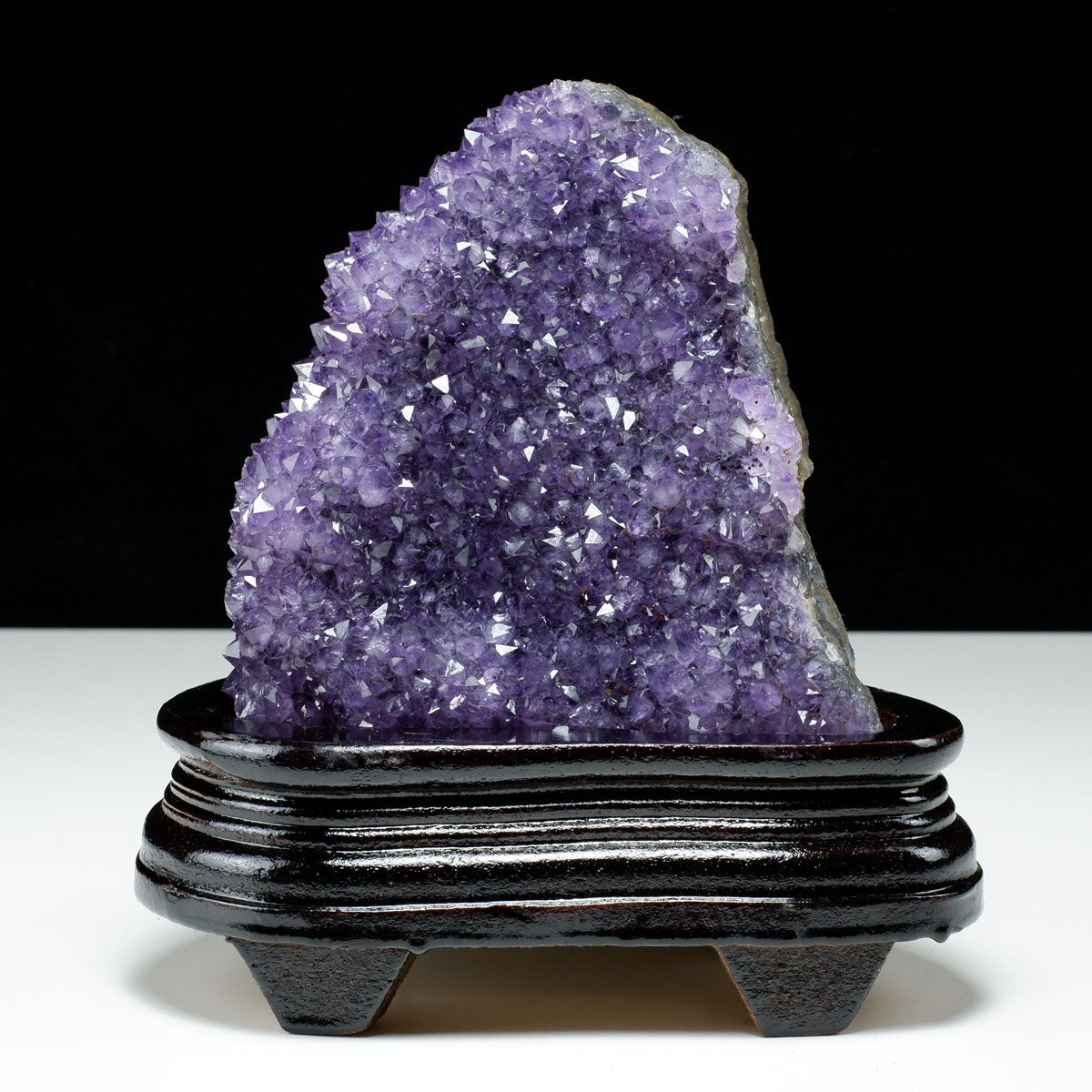 1.2Kg アメジスト クラスター ウルグアイ産 アメジスト 原石 amethyst 台座付属 花型 一点物  182-6481