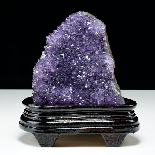 1.2Kg アメジスト クラスター ウルグアイ産 アメジスト 原石 amethyst 台座付属 花型 一点物  182-6481