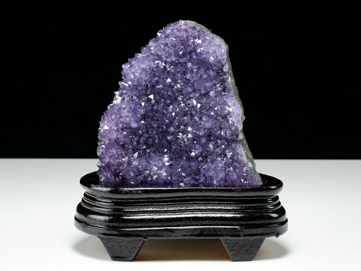 1.2Kg アメジスト クラスター ウルグアイ産 アメジスト 原石 amethyst 台座付属 花型 一点物  182-6481