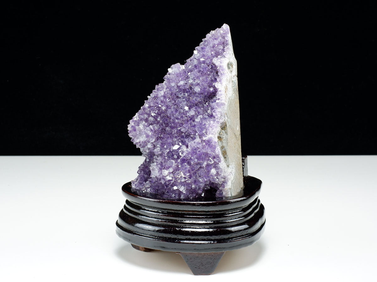 アメジスト クラスター ウルグアイ産 アメジスト 原石 amethyst 台座付属 花型 一点物  182-6485