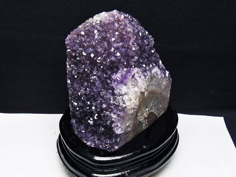 1.5Kg アメジスト クラスター ウルグアイ産 アメジスト 原石 amethyst 台座付属 一点物  182-6945