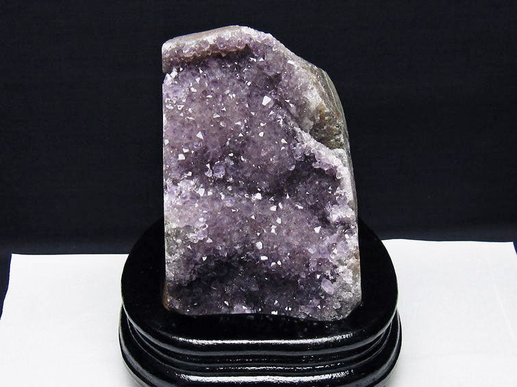 1.4Kg アメジスト クラスター ウルグアイ産 アメジスト 原石 amethyst 台座付属 花型 一点物  182-7045