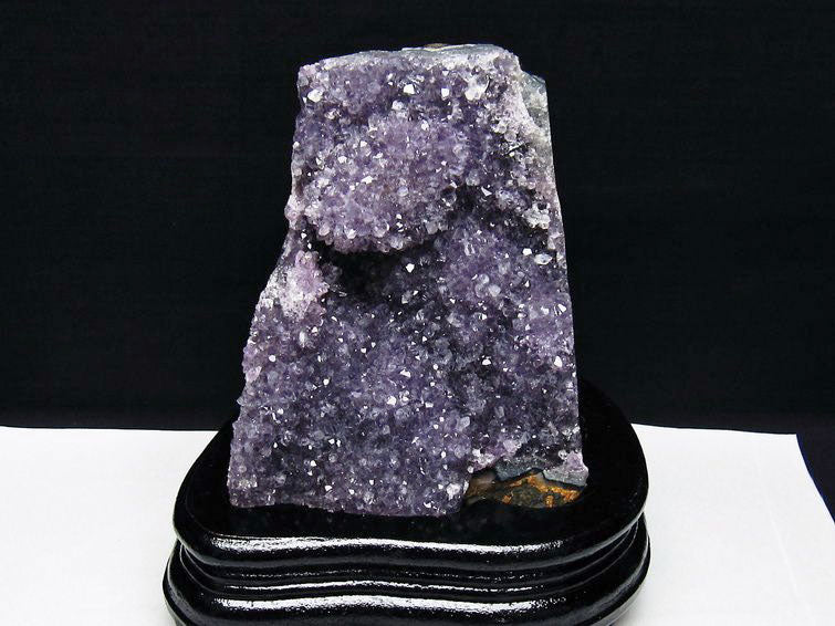 1.1Kg アメジスト クラスター ウルグアイ産 アメジスト 原石 amethyst 台座付属 花型 一点物  182-7064