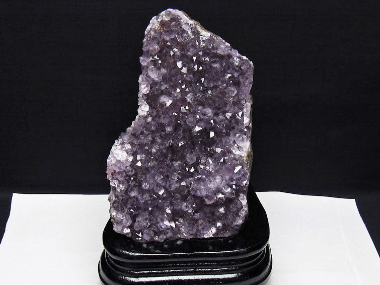 1.1Kg アメジスト クラスター ウルグアイ産 アメジスト 原石 amethyst 台座付属 花型 一点物  182-7069