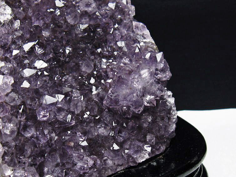 1.1Kg アメジスト クラスター ウルグアイ産 アメジスト 原石 amethyst 台座付属 花型 一点物  182-7069