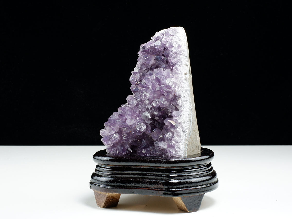 1.2Kg アメジスト クラスター ウルグアイ産 アメジスト 原石 amethyst 台座付き 花型 一点物 182-7124 [sold out]