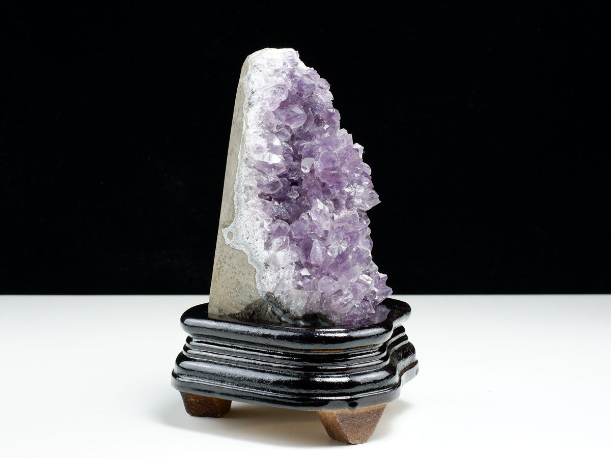 1.2Kg アメジスト クラスター ウルグアイ産 アメジスト 原石 amethyst 台座付き 花型 一点物 182-7124 [sold out]
