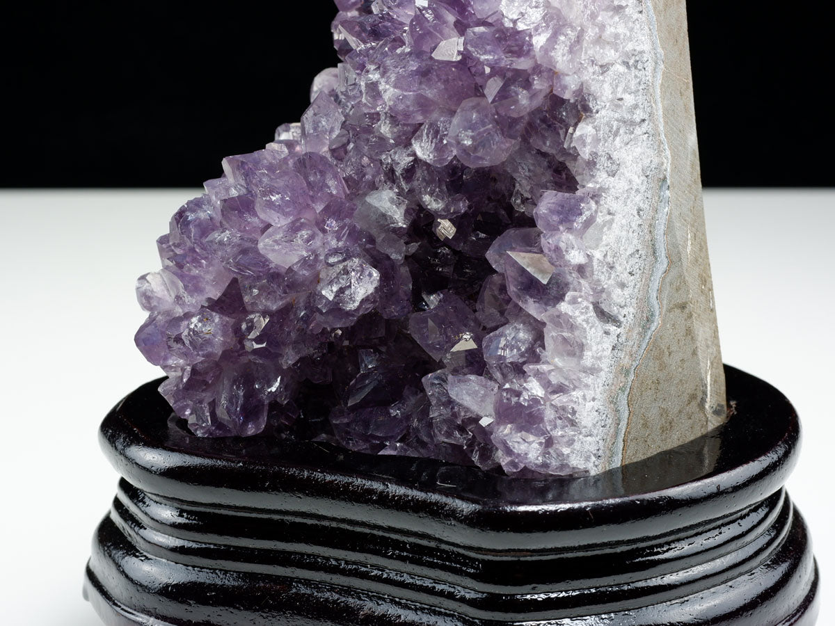 1.2Kg アメジスト クラスター ウルグアイ産 アメジスト 原石 amethyst 台座付き 花型 一点物 182-7124 [sold out]