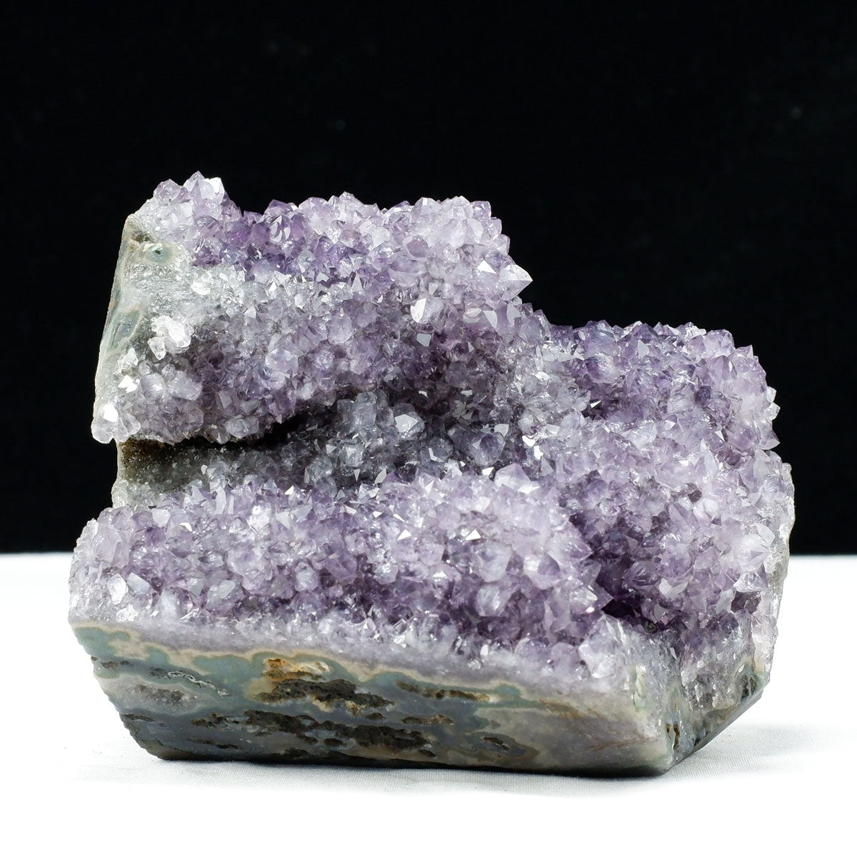 1.1Kg アメジスト クラスター ウルグアイ産 アメジスト 原石 amethyst 台座付属 花型 一点物  182-7136