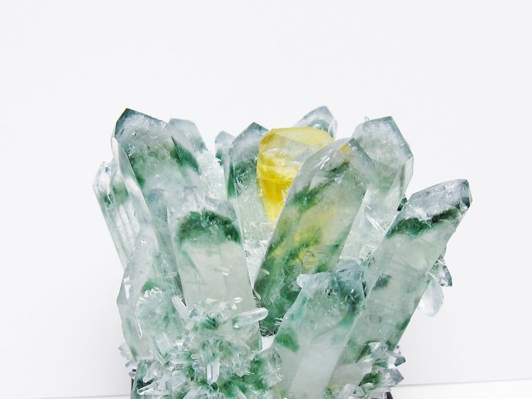 緑水晶 クラスター 原石 台座付属 一点物 182-7382