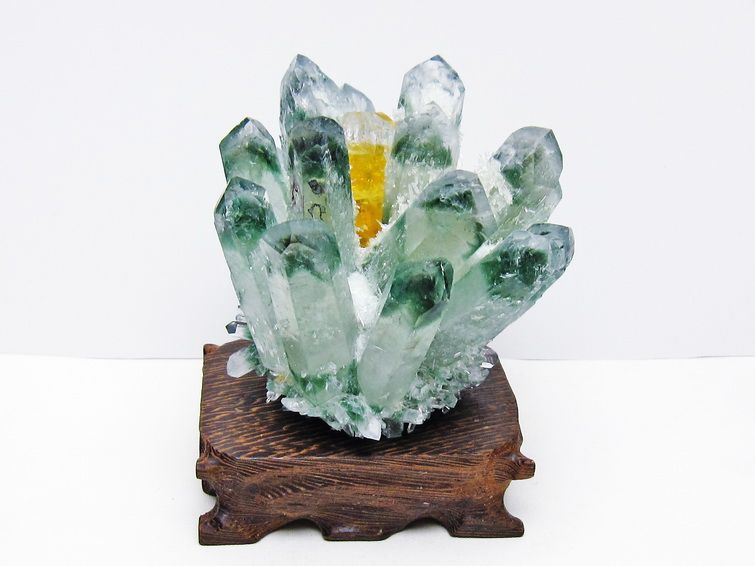 緑水晶 クラスター 原石 台座付属 一点物 182-7388