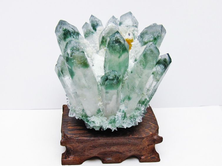 緑水晶 クラスター 原石 台座付属 一点物  182-7389