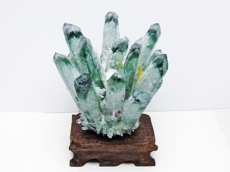 緑水晶 クラスター 原石 台座付属 一点物  182-7395