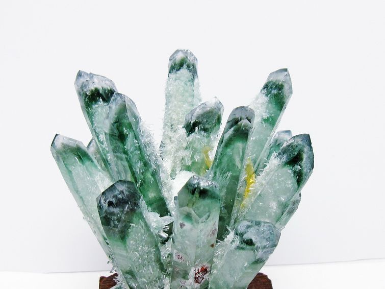 緑水晶 クラスター 原石 台座付属 一点物  182-7395