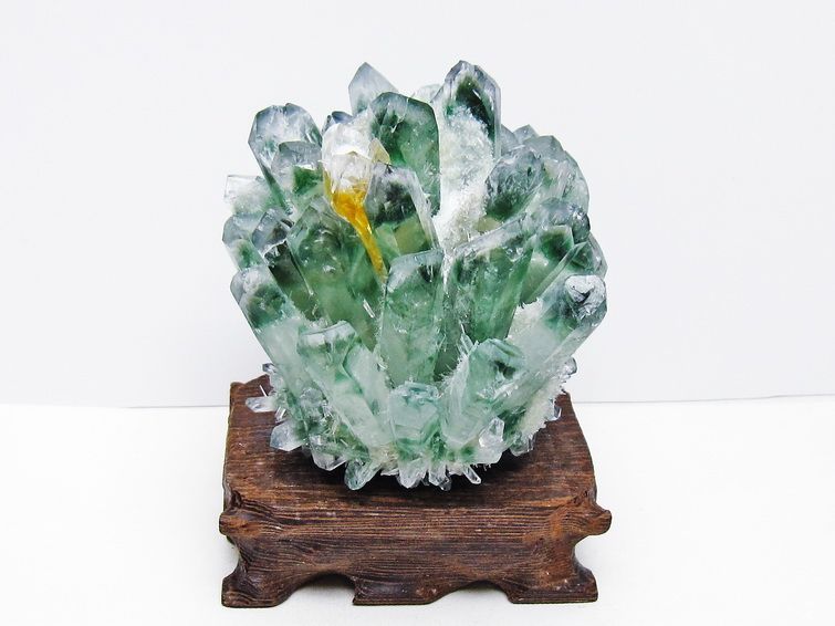 緑水晶 クラスター 原石 台座付属 一点物 182-7398