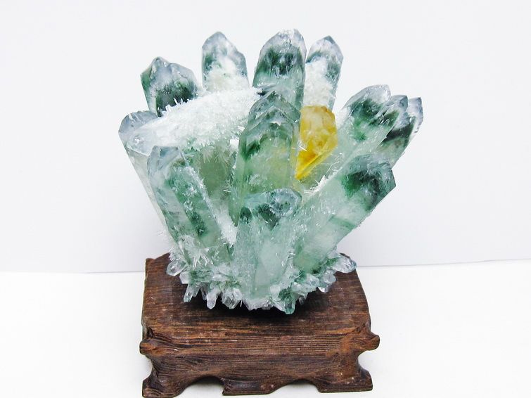 緑水晶 クラスター 原石 台座付属 一点物  182-7399