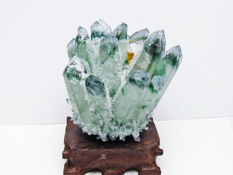 緑水晶 クラスター 原石 台座付属 一点物  182-7400
