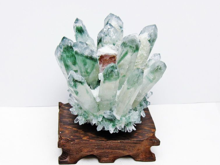 緑水晶 クラスター 原石 台座付属 一点物 182-7403