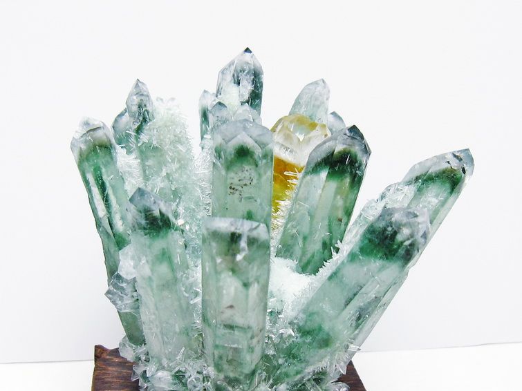 緑水晶 クラスター 原石 台座付属 一点物  182-7404