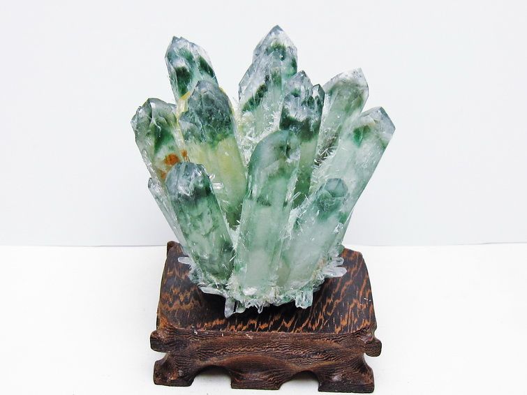 緑水晶 クラスター 原石 台座付属 一点物 182-7406