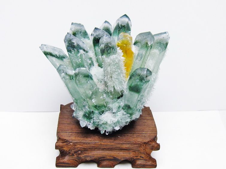 緑水晶 クラスター 原石 台座付属 一点物 182-7410