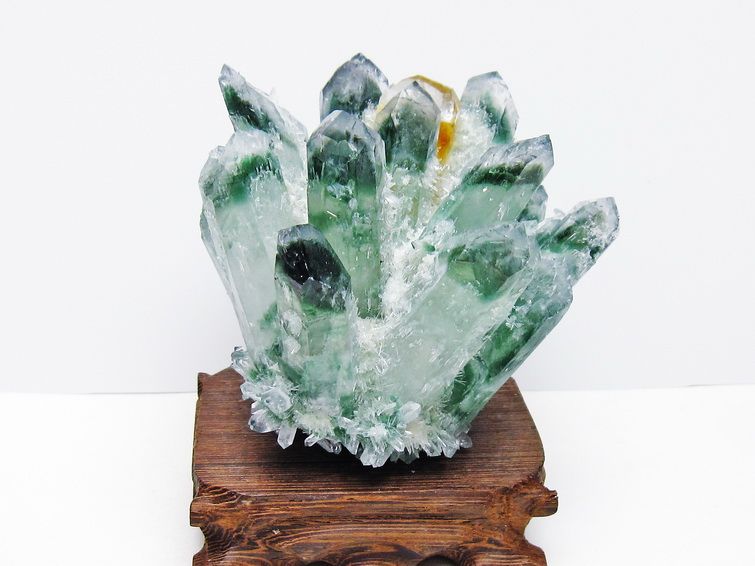 緑水晶 クラスター 原石 台座付属 一点物 182-7411