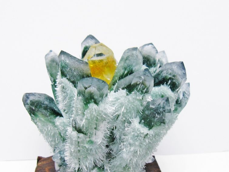 緑水晶 クラスター 原石 台座付属 一点物 182-7412