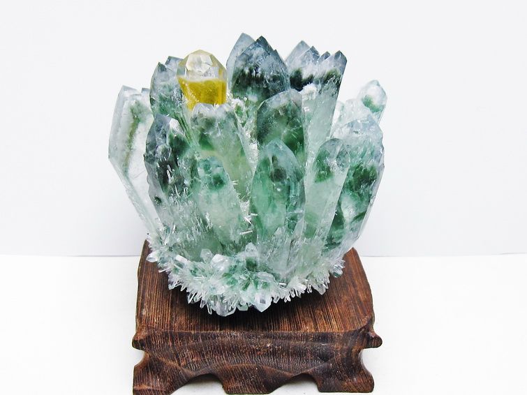 緑水晶 クラスター 原石 台座付属 一点物 182-7413