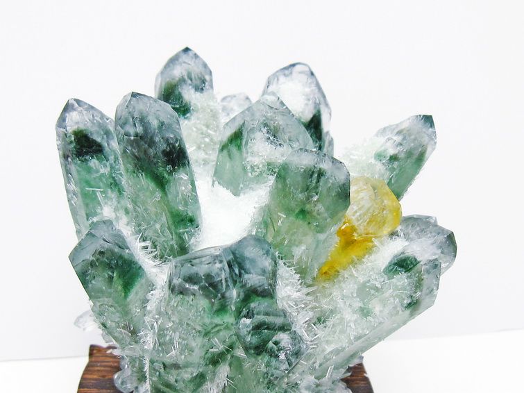 緑水晶 クラスター 原石 台座付属 一点物  182-7417