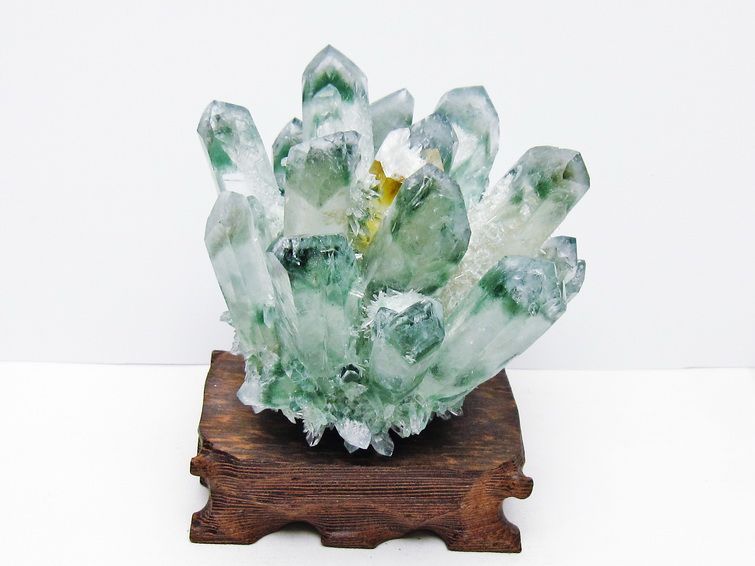 緑水晶 クラスター 原石 台座付属 一点物  182-7418