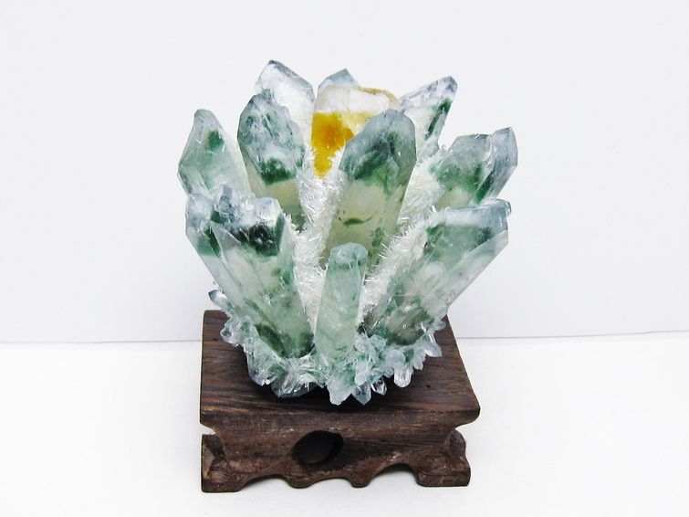 緑水晶 クラスター 原石 台座付属 一点物 182-7421