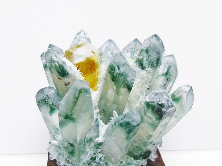 緑水晶 クラスター 原石 台座付属 一点物 182-7421