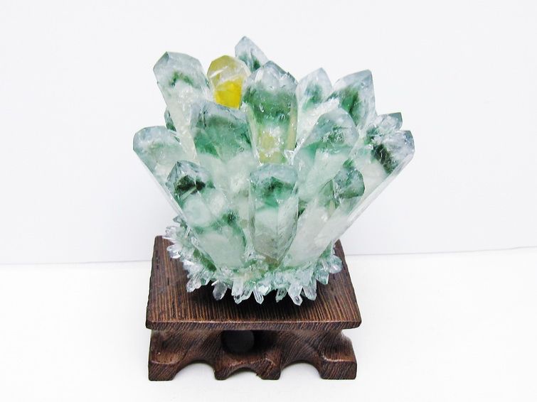 緑水晶 クラスター 原石 台座付属 一点物 182-7424