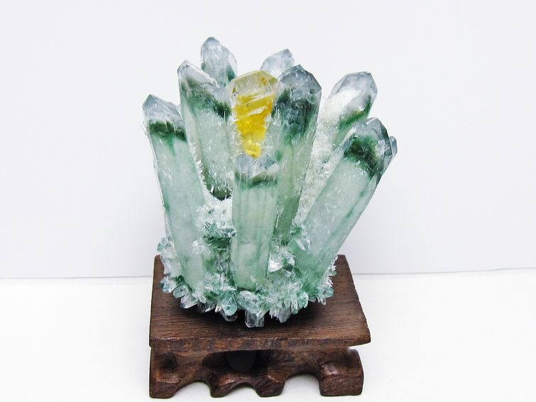 緑水晶 クラスター 原石 台座付属 一点物 182-7425